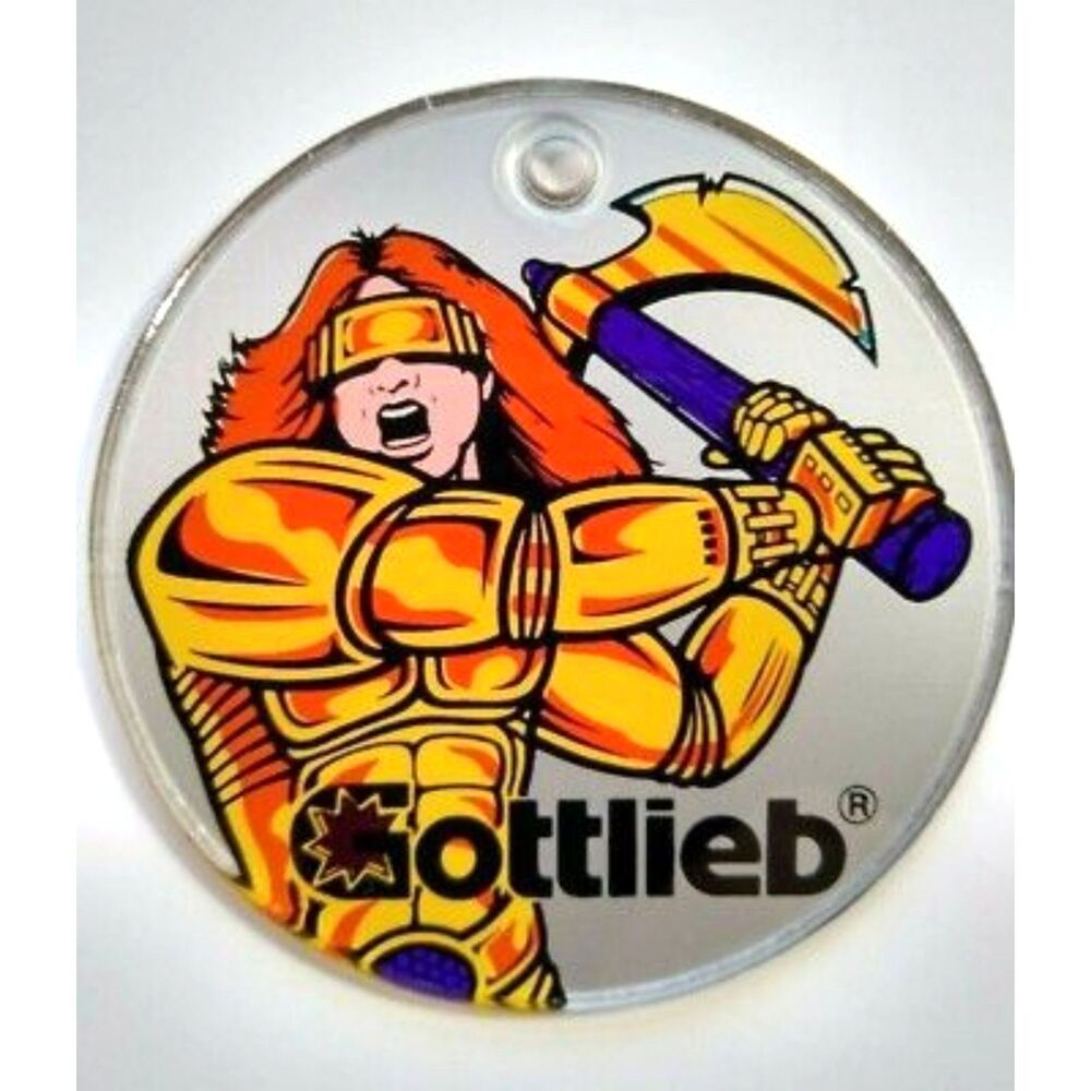 Gottlieb Gladiators Pinball Promo Plastic Keychain Warrior 1993 Original NOS